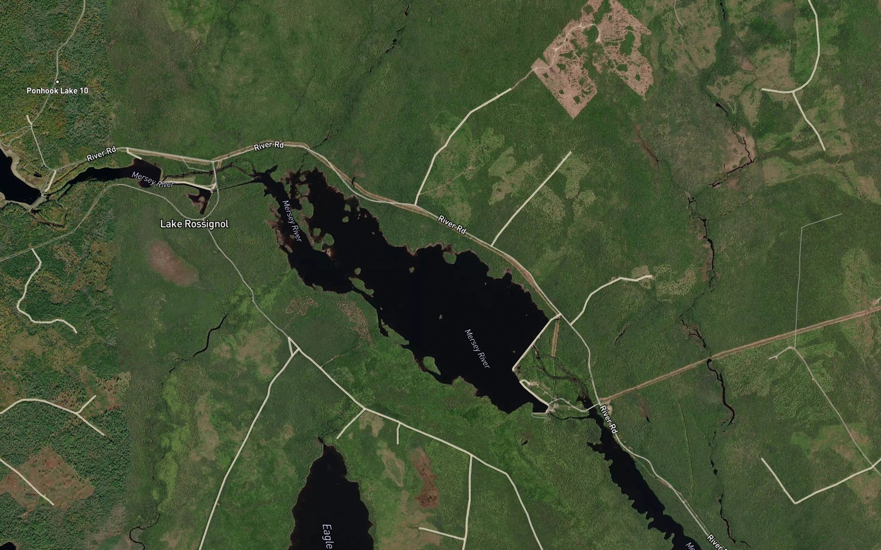 Satellite map of the Eagle Lake Brook