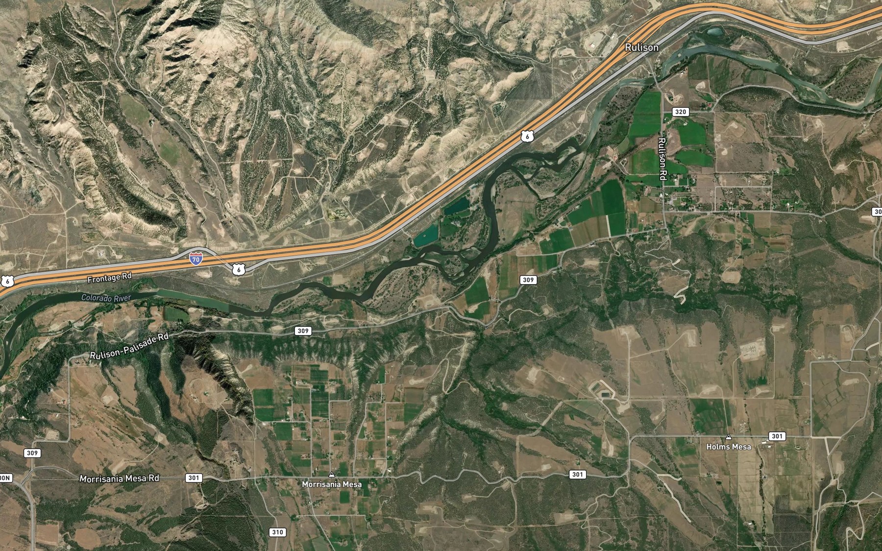 Satellite map of the Cottonwood Creek