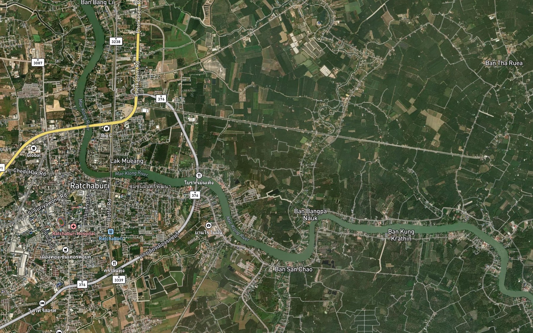 Satellite map of the Khlong Toei