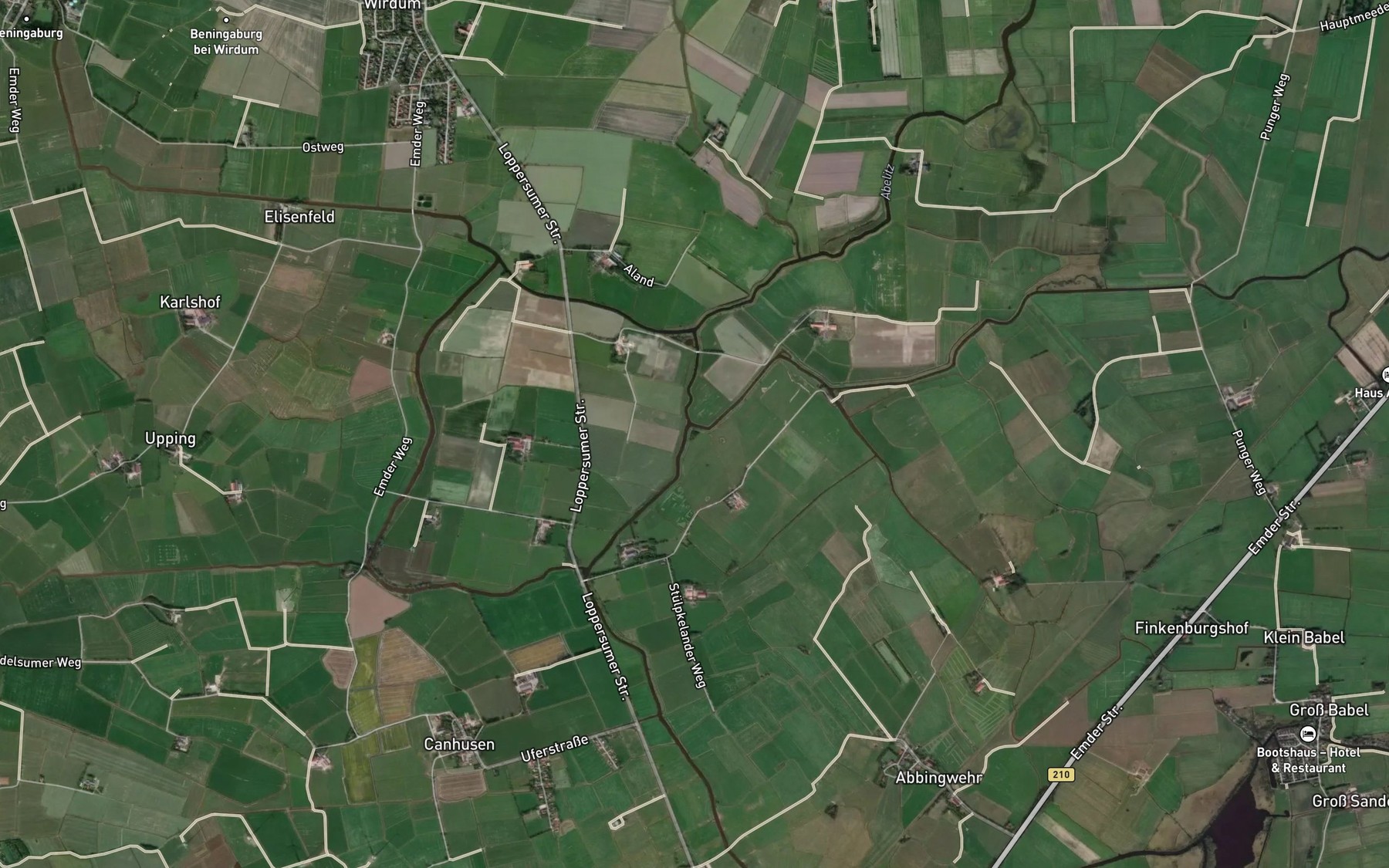 Satellite map of the Abelitzkanal