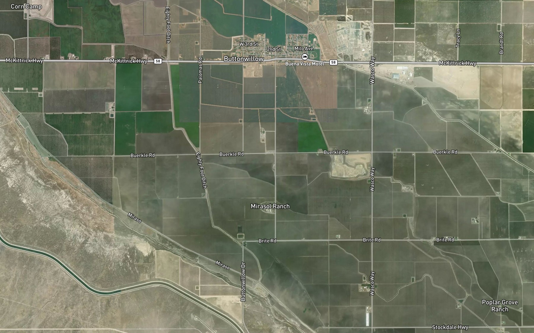 Satellite map of the Mirasol Ditch