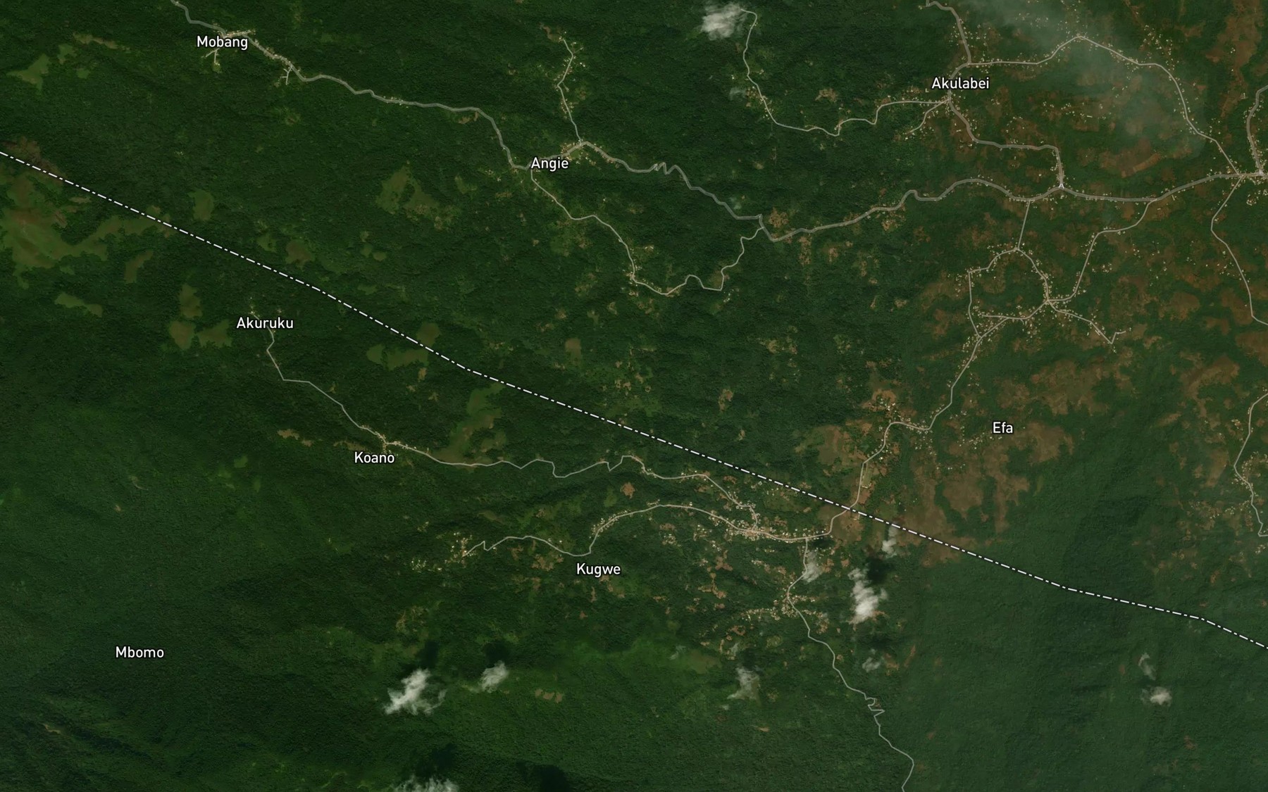 Satellite map of the Kwawacho