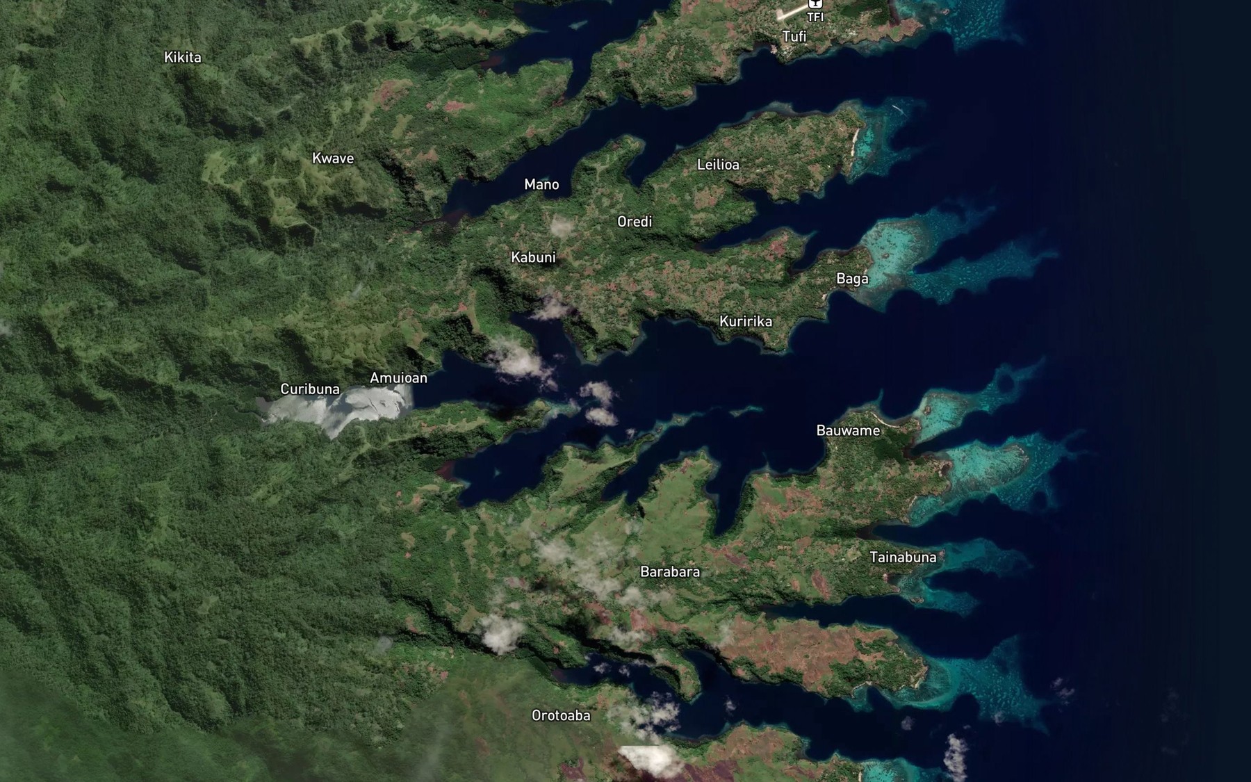 Satellite map of the Amiuan Bay