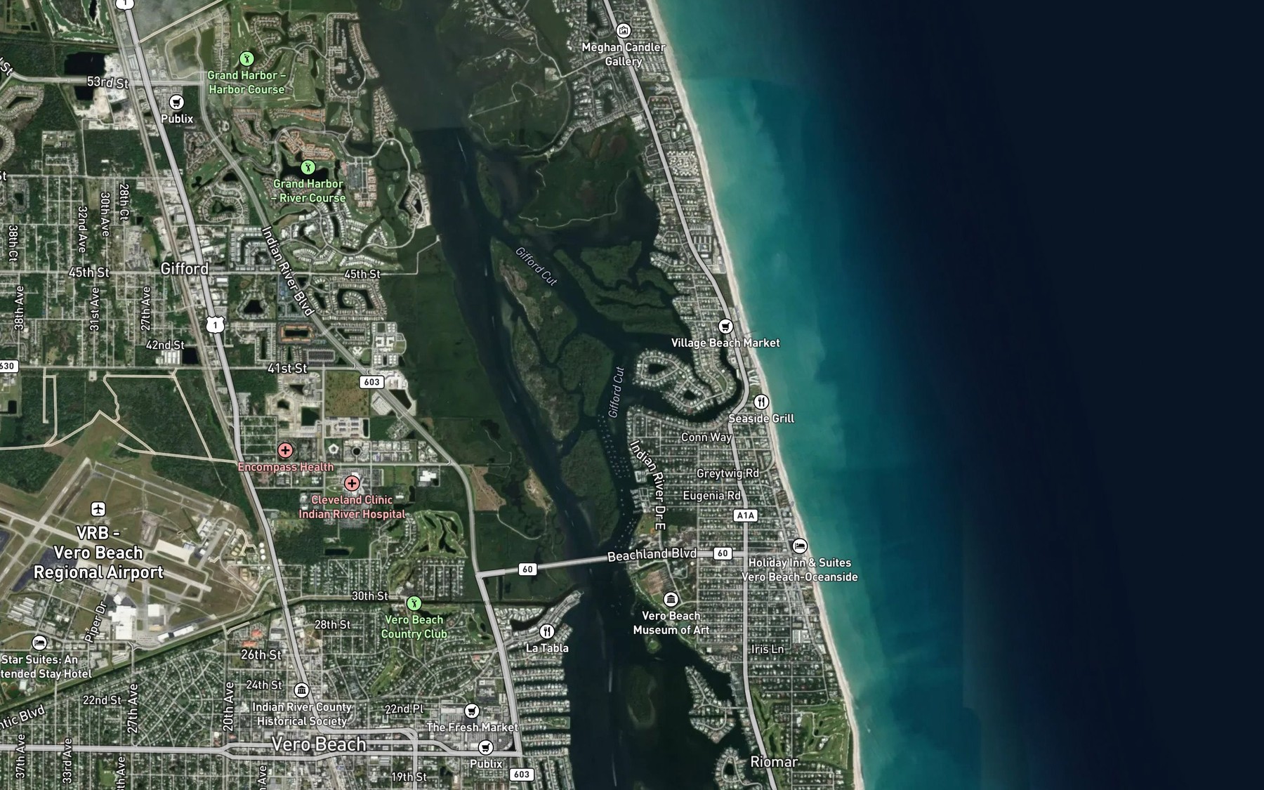 Satellite map of the Bethel Creek