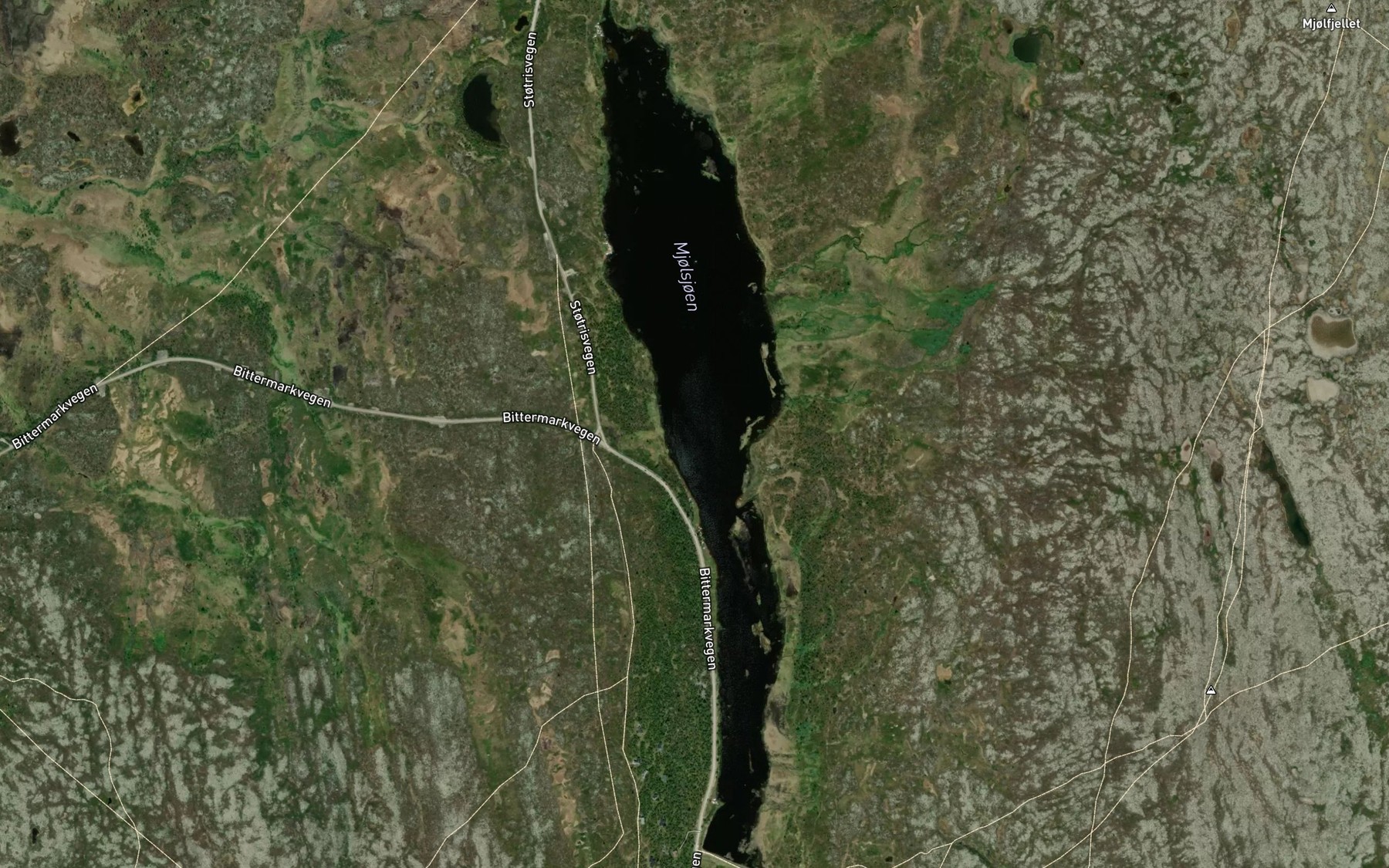 Satellite map of the Mjolsjoen