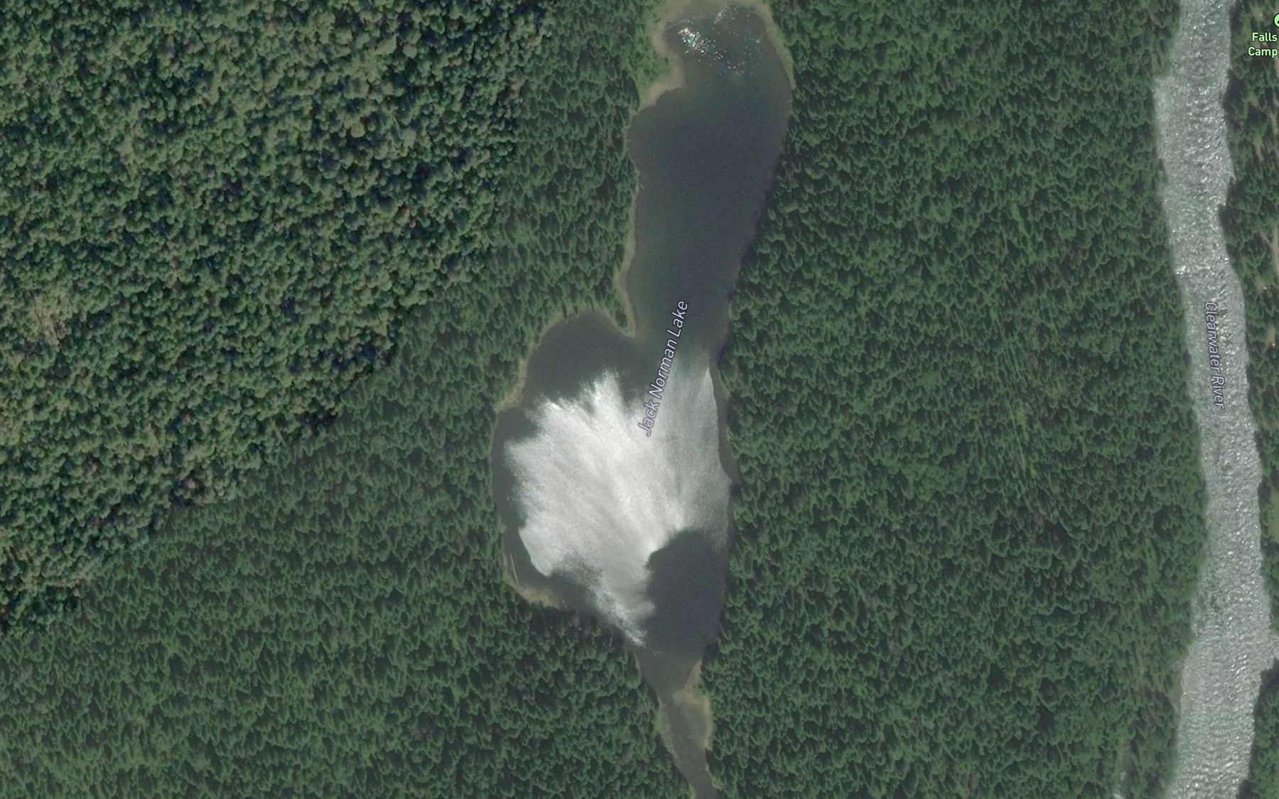 Satellite map of the Jack Norman Lake