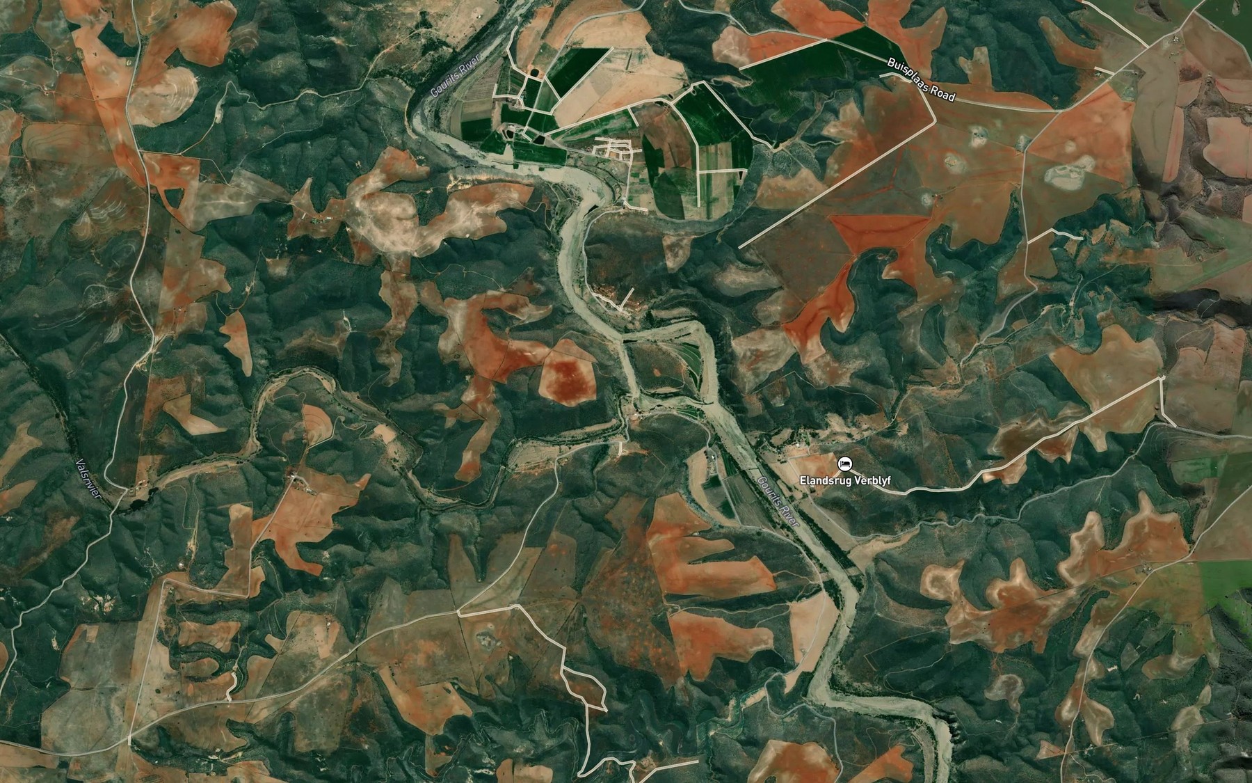 Satellite map of the Valsrivier