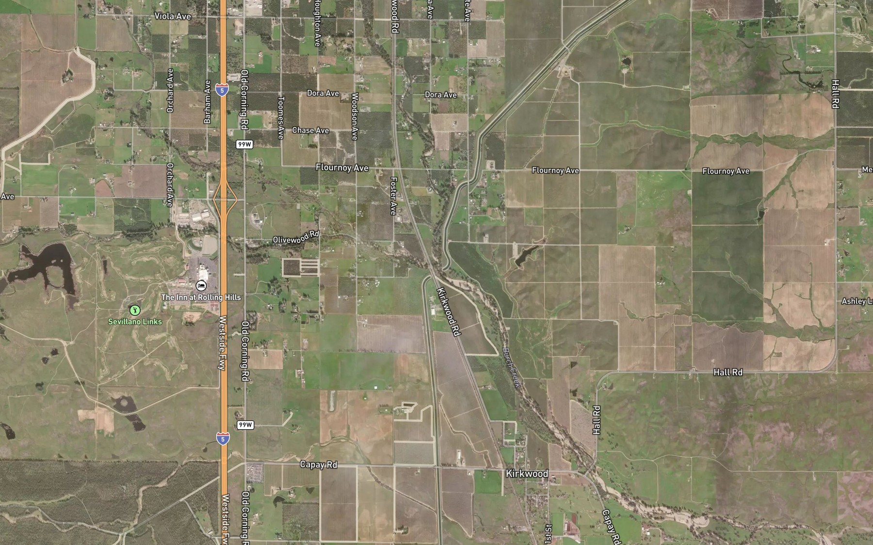 Satellite map of the Brannin Creek