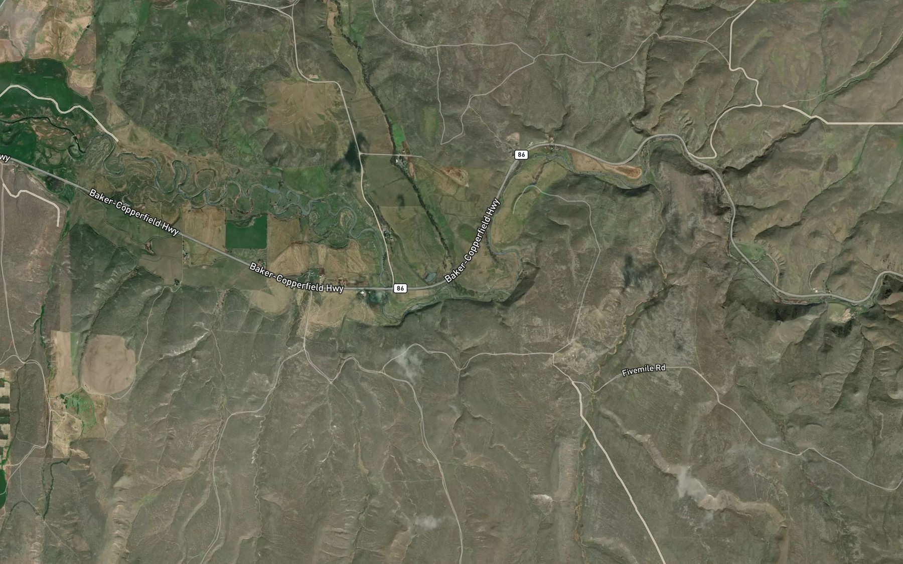 Satellite map of the Goose Creek