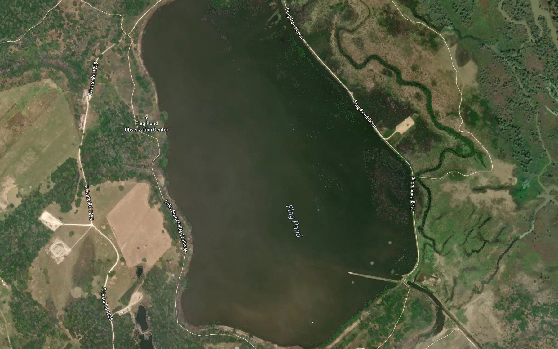 Satellite map of the Flag Pond