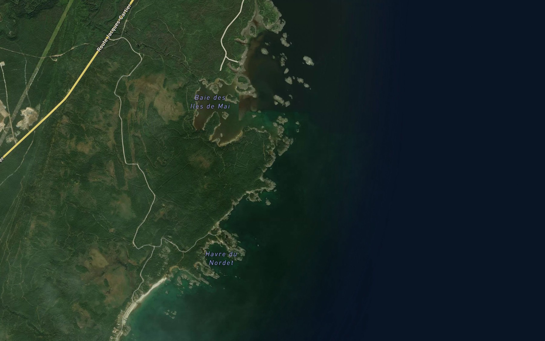 Satellite map of the Anse des Billots