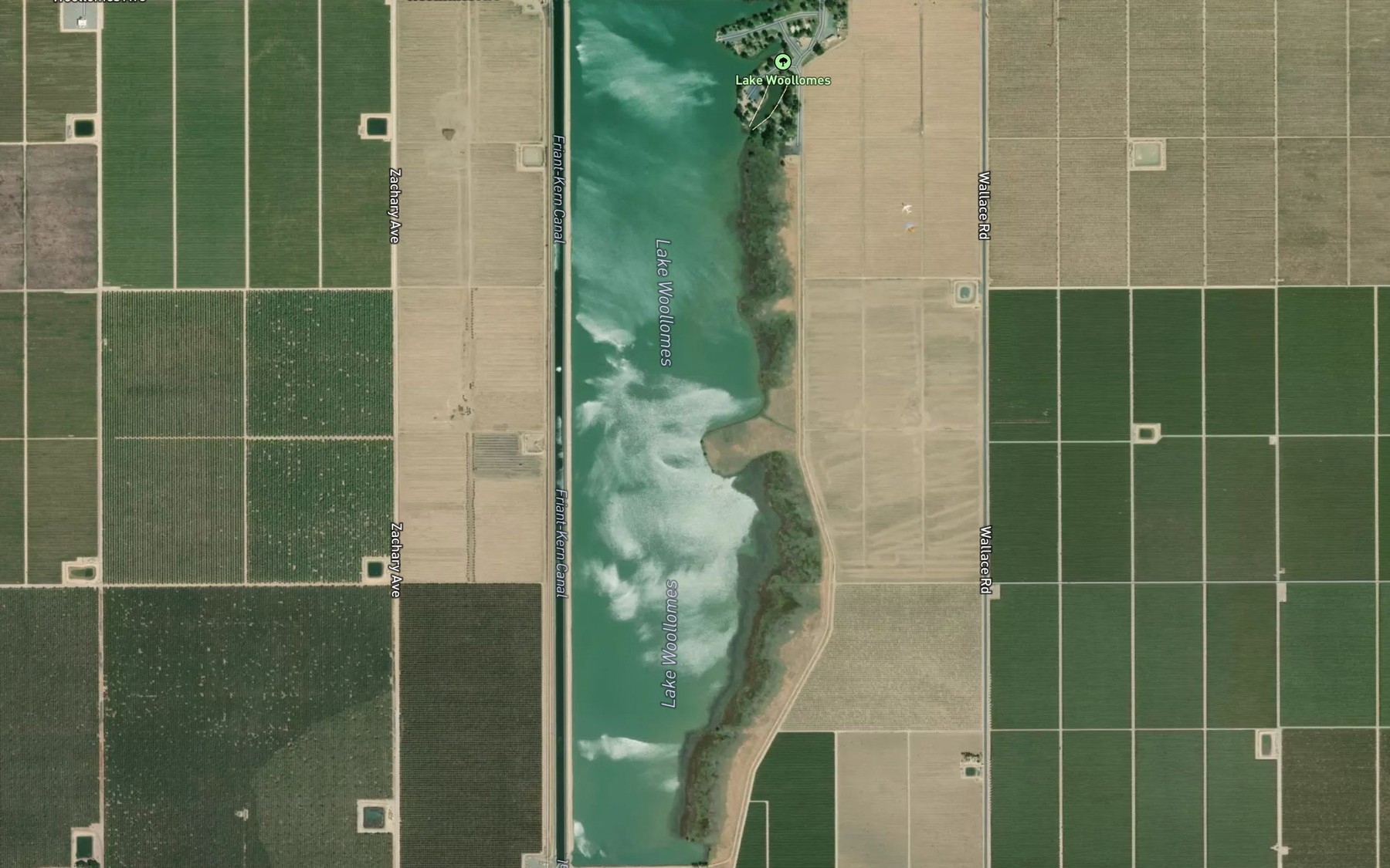 Satellite map of the Lake Woollomes