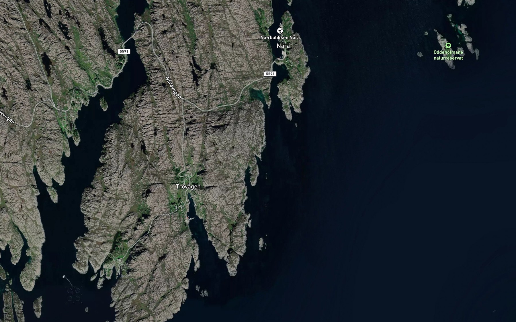Satellite map of the Litle Mortevagen