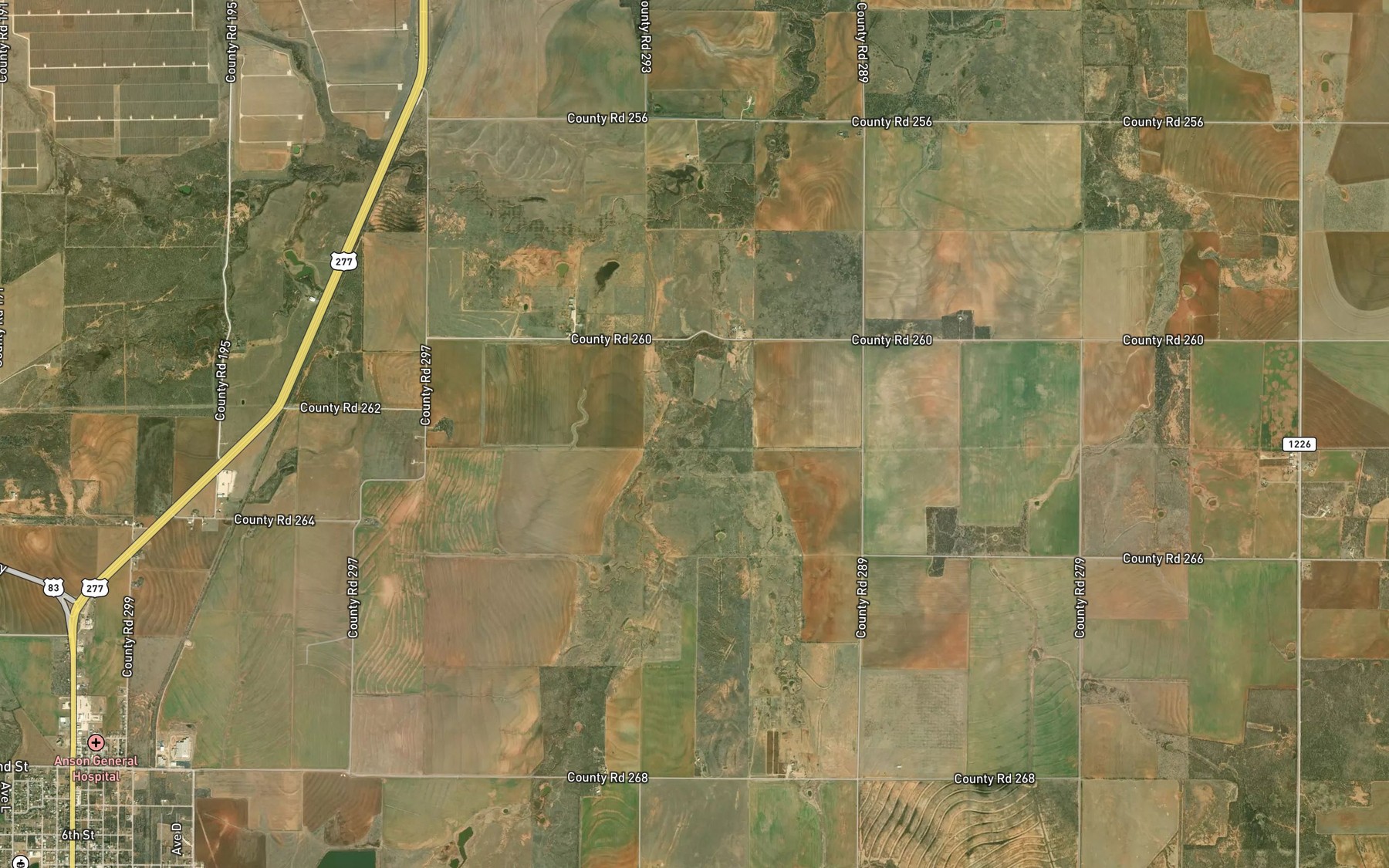 Satellite map of the Carter Creek