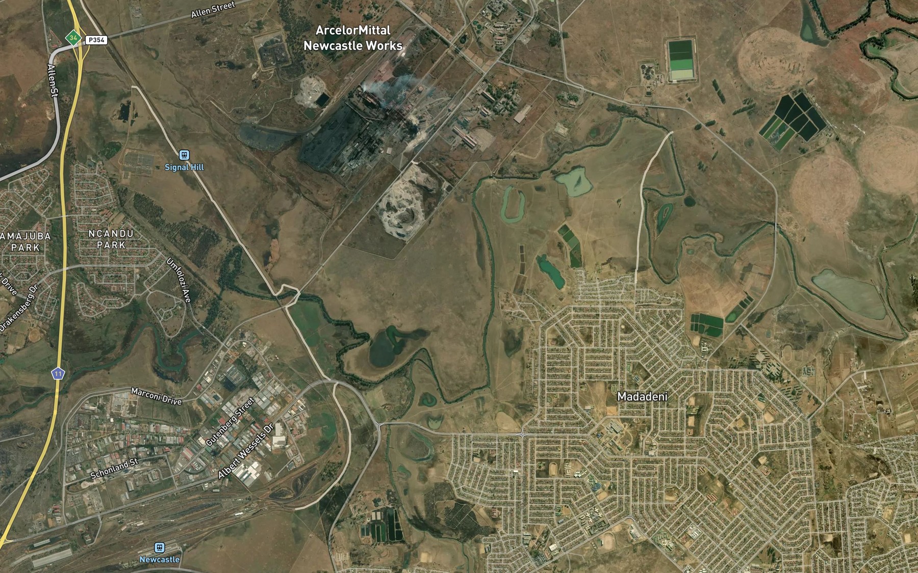 Satellite map of the iNgagane