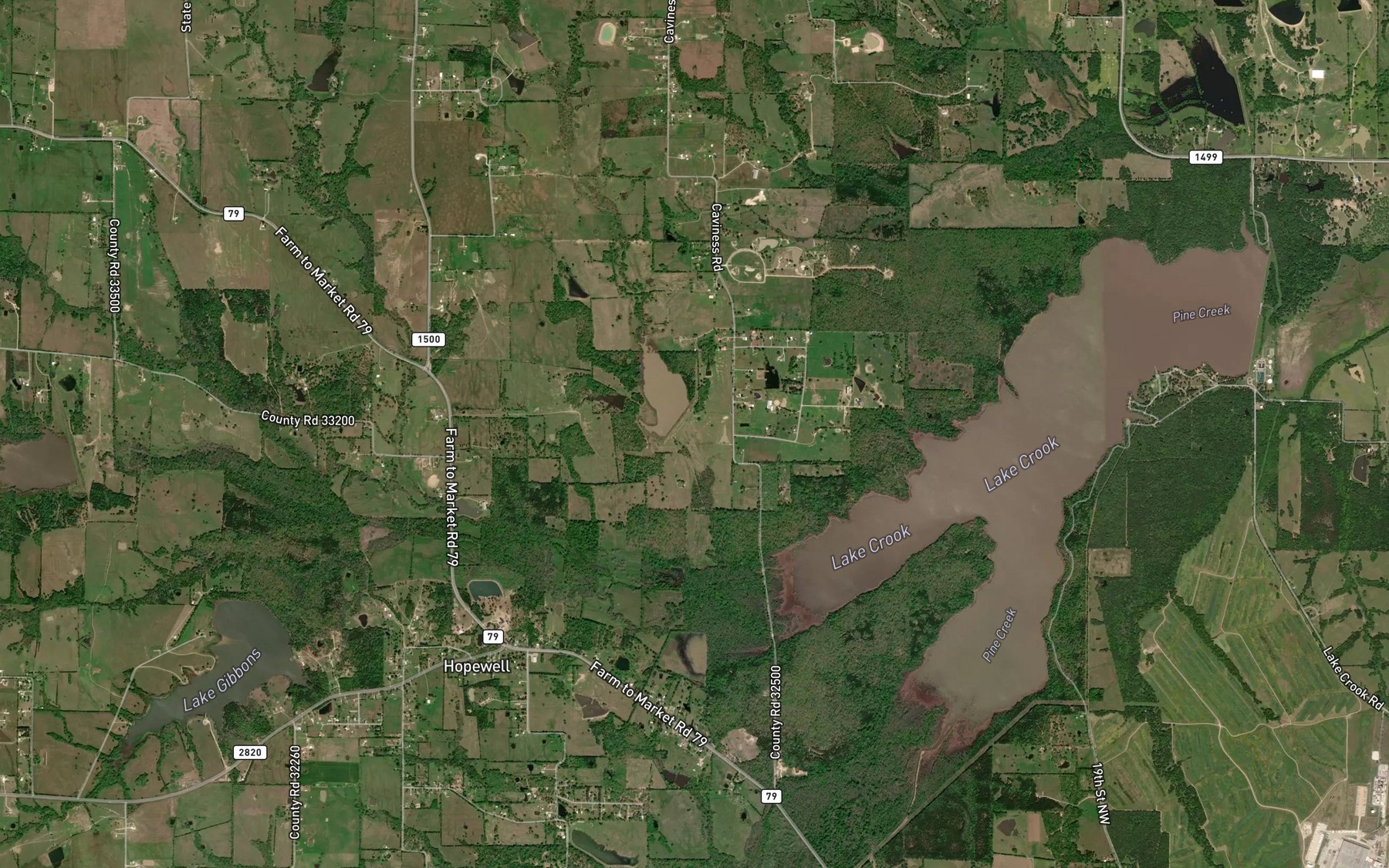 Satellite map of the Soil Conservation Service Site 5 Reservoir