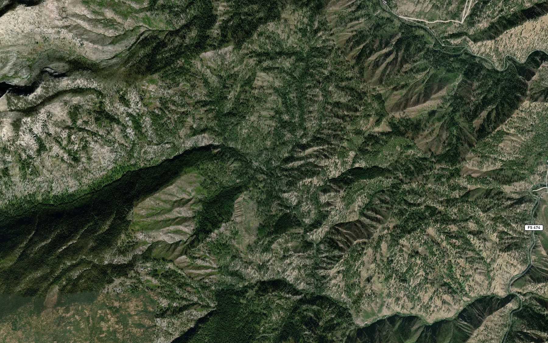 Satellite map of the North Fork Fitsum Creek