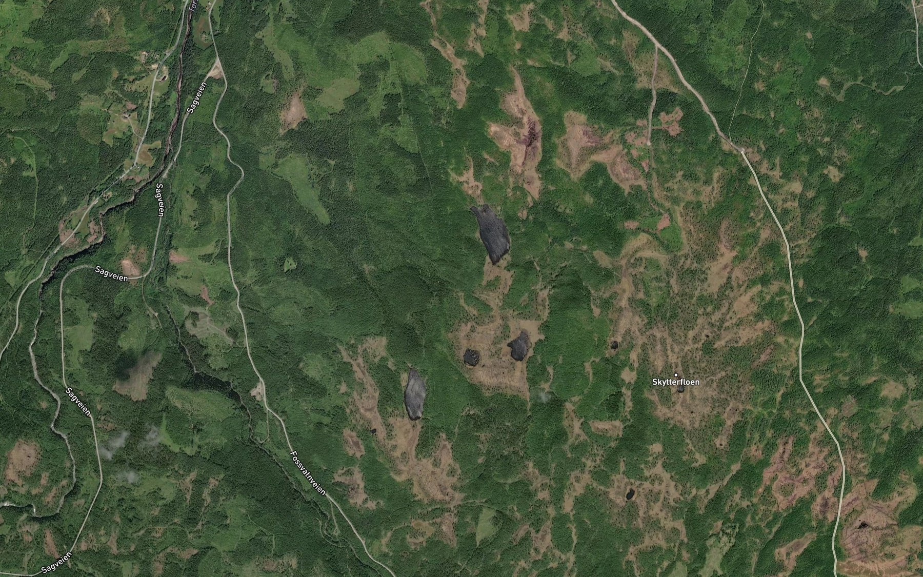 Satellite map of the Litldamtjonnbekken