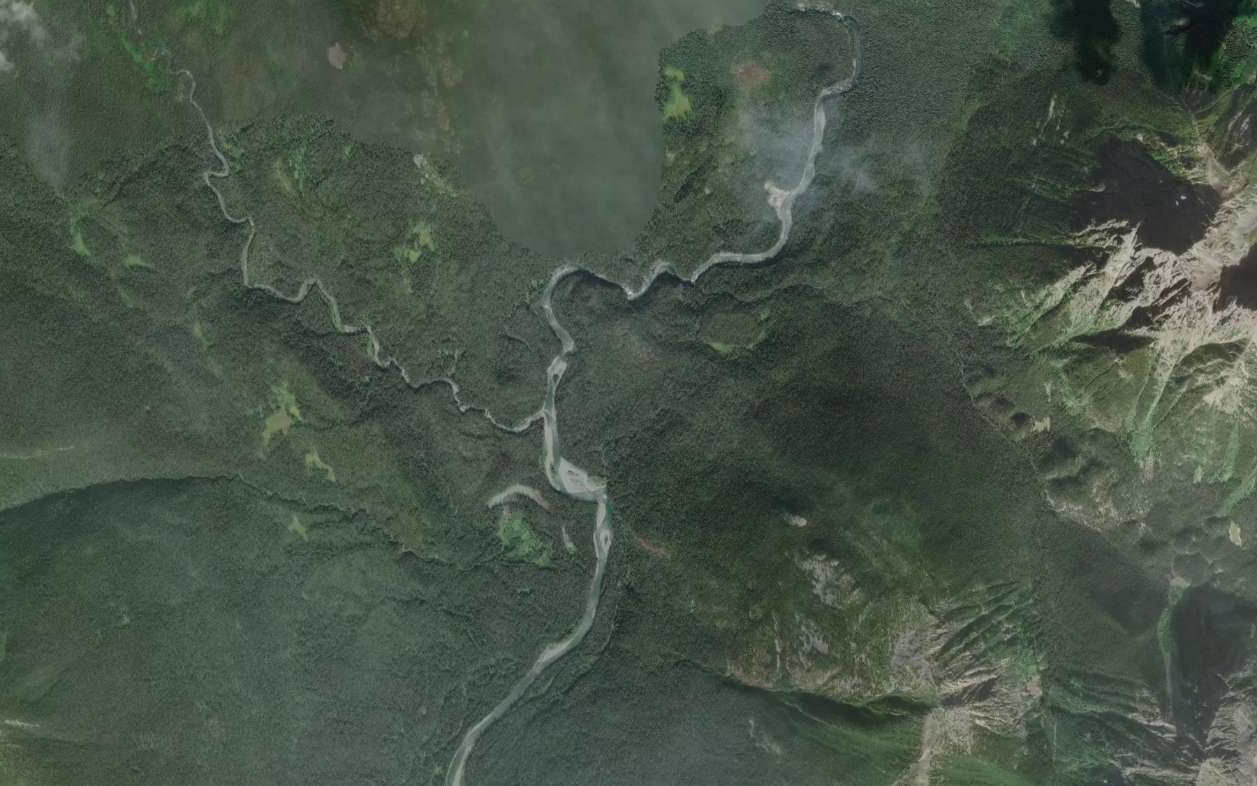 Satellite map of the Red Creek