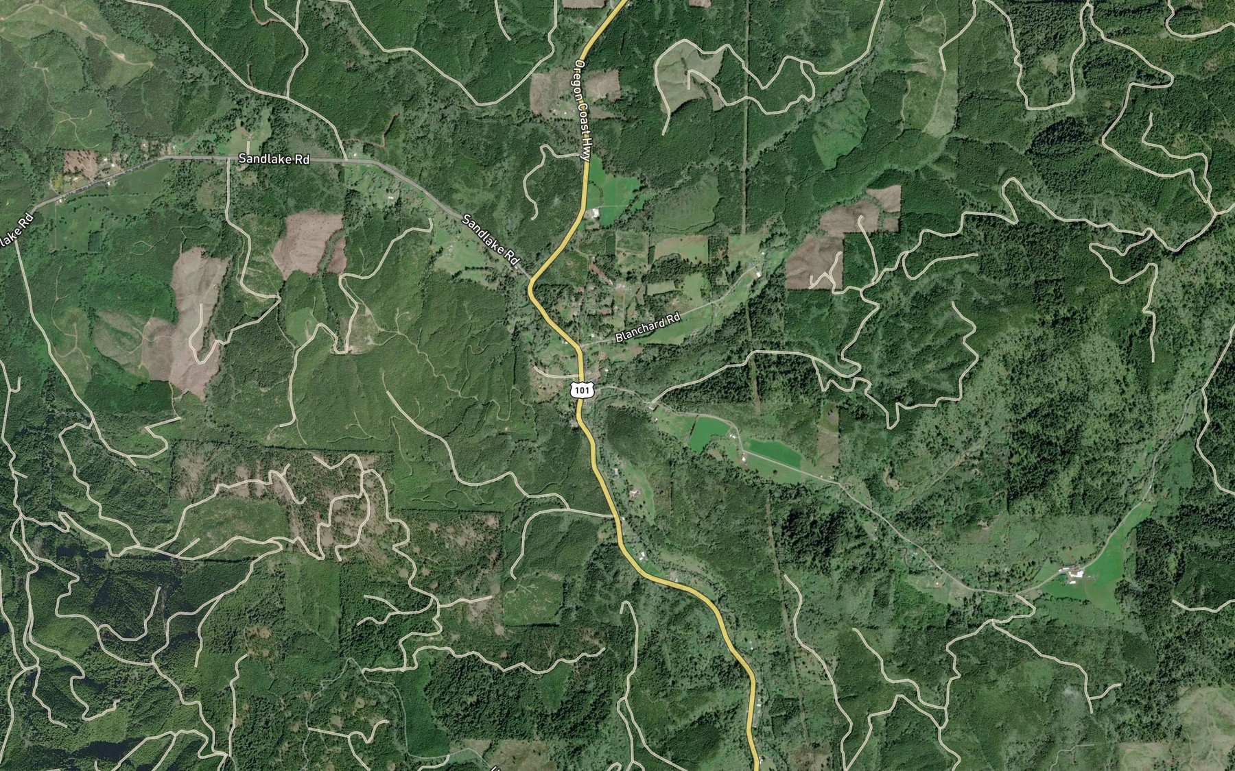 Satellite map of the Bear Creek