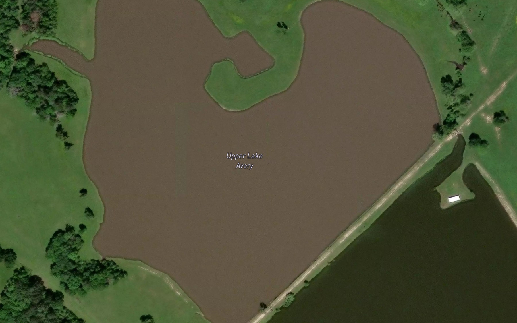 Satellite map of the Upper Lake Avery