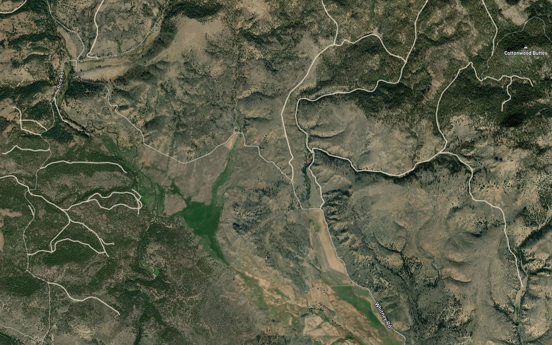 Satellite map of the China Creek Ditch