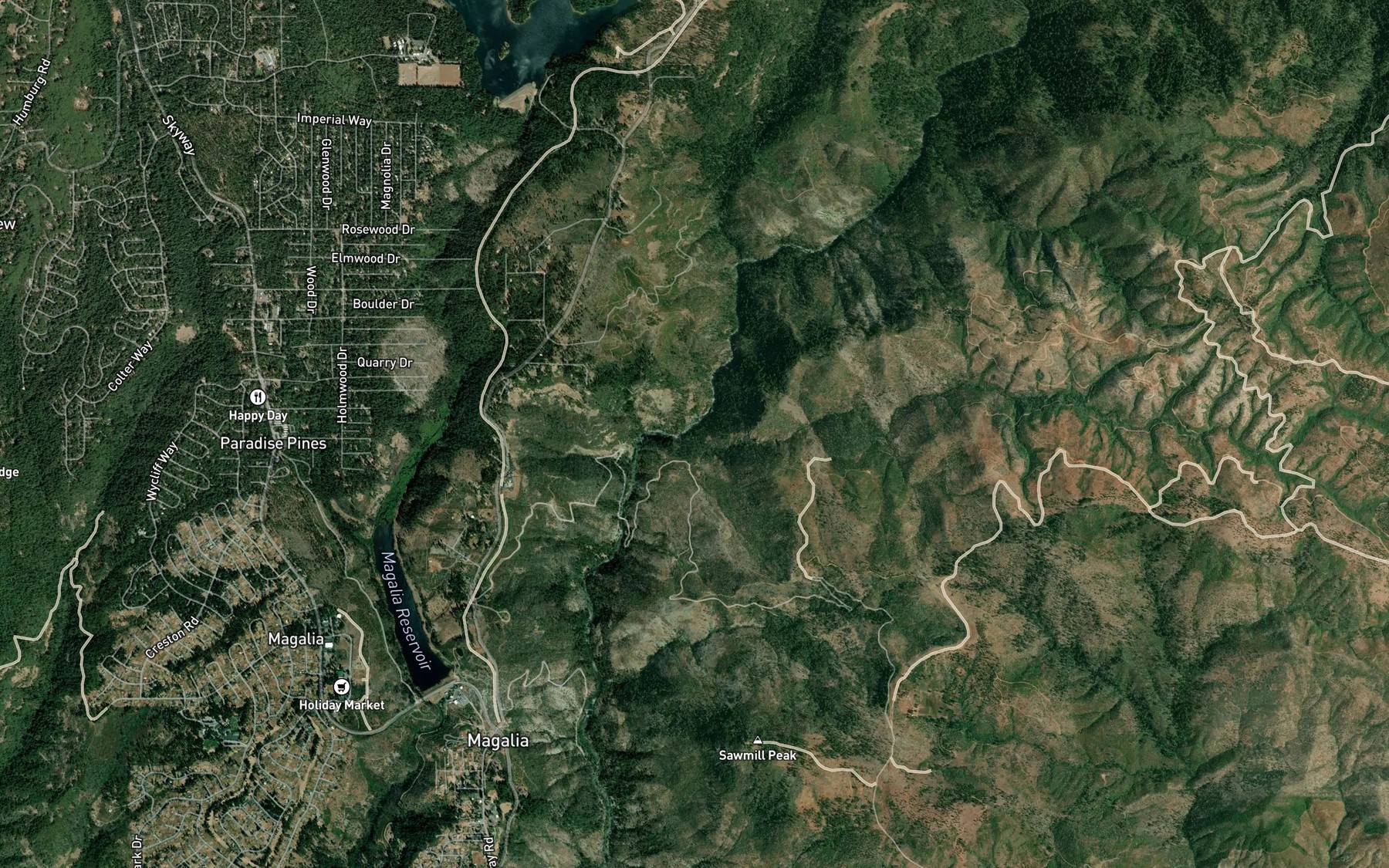 Satellite map of the Empire Creek