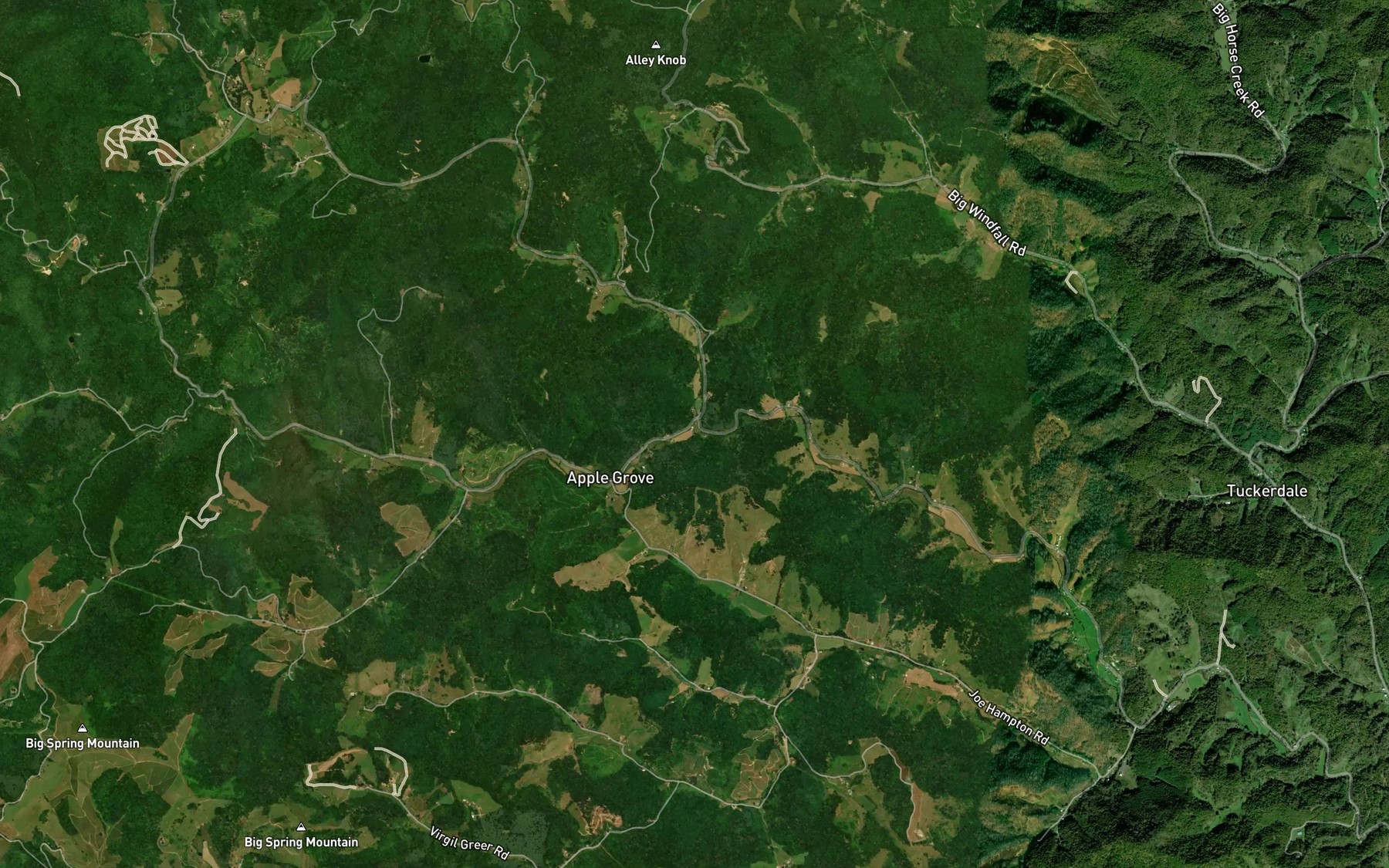 Satellite map of the Middle Fork Horse Creek
