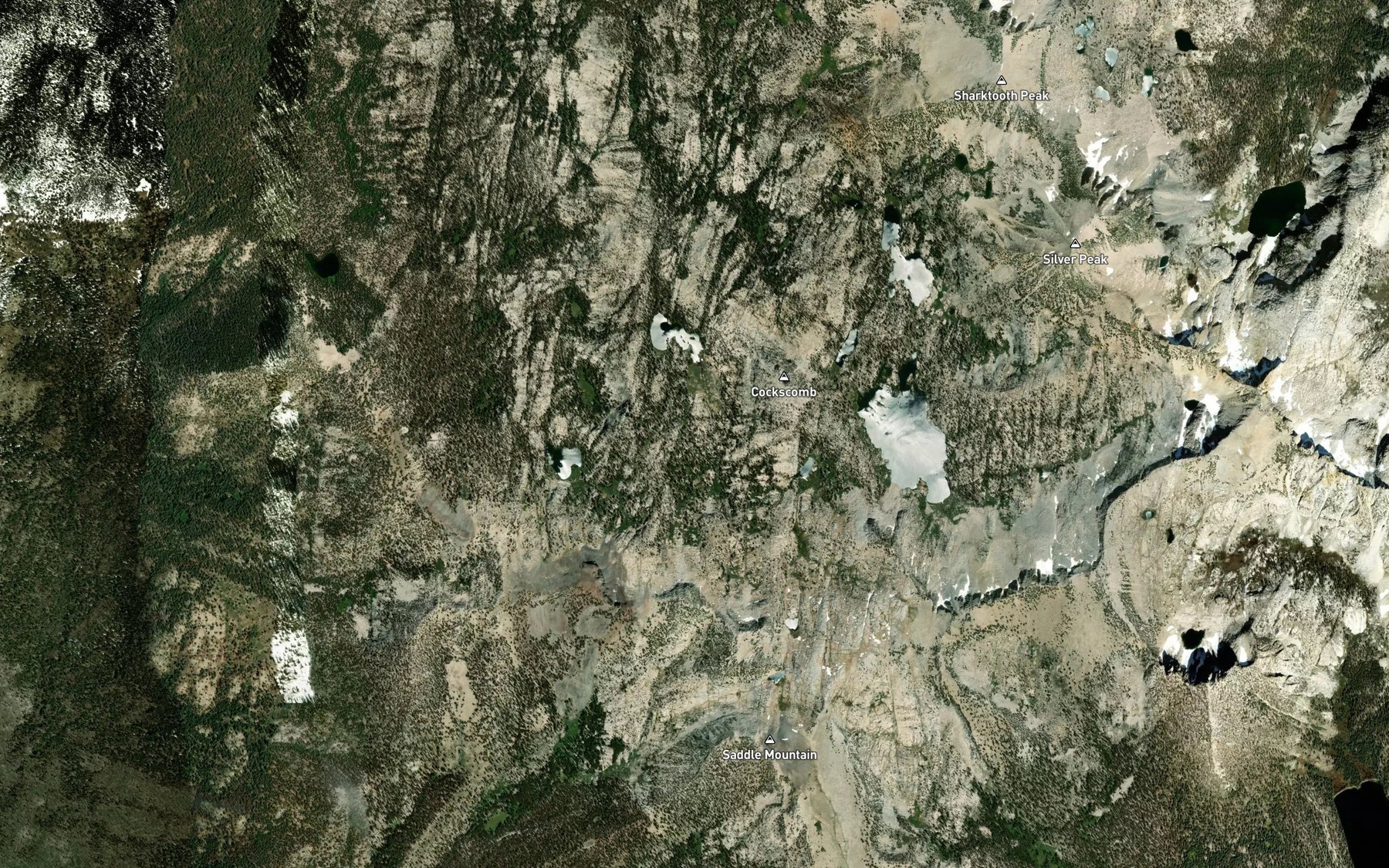 Satellite map of the Margaret Lakes