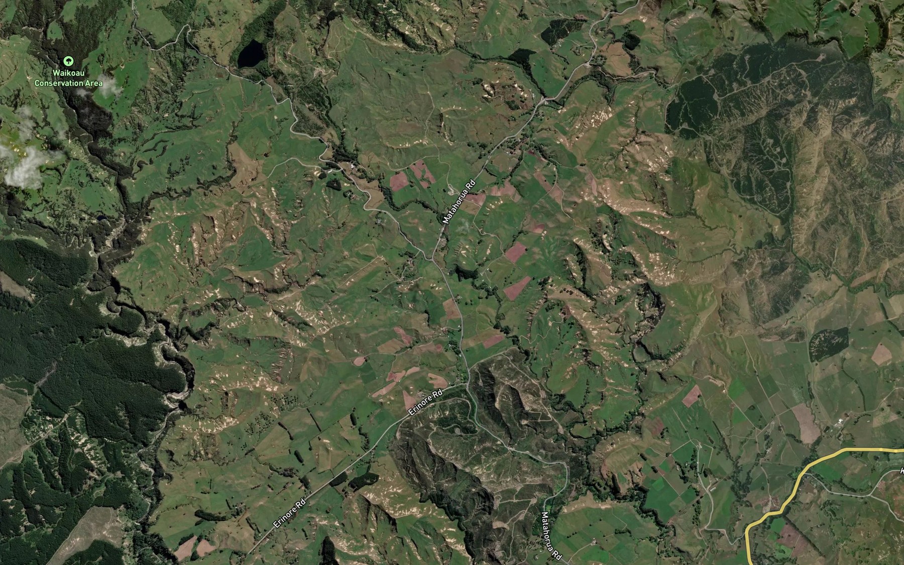 Satellite map of the Papakiri Stream