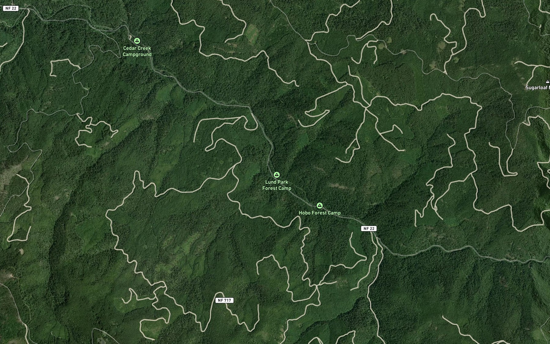 Satellite map of the Marten Creek