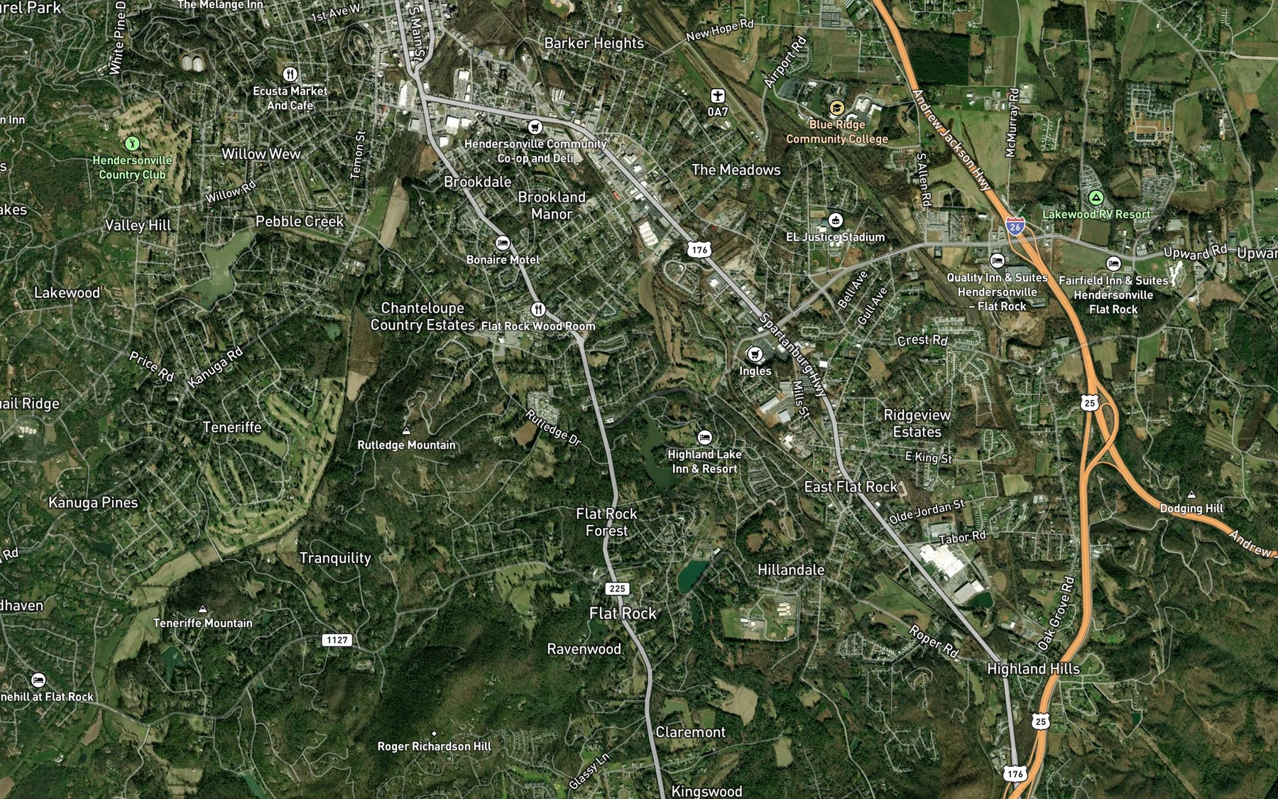 Satellite map of the Meminger Creek