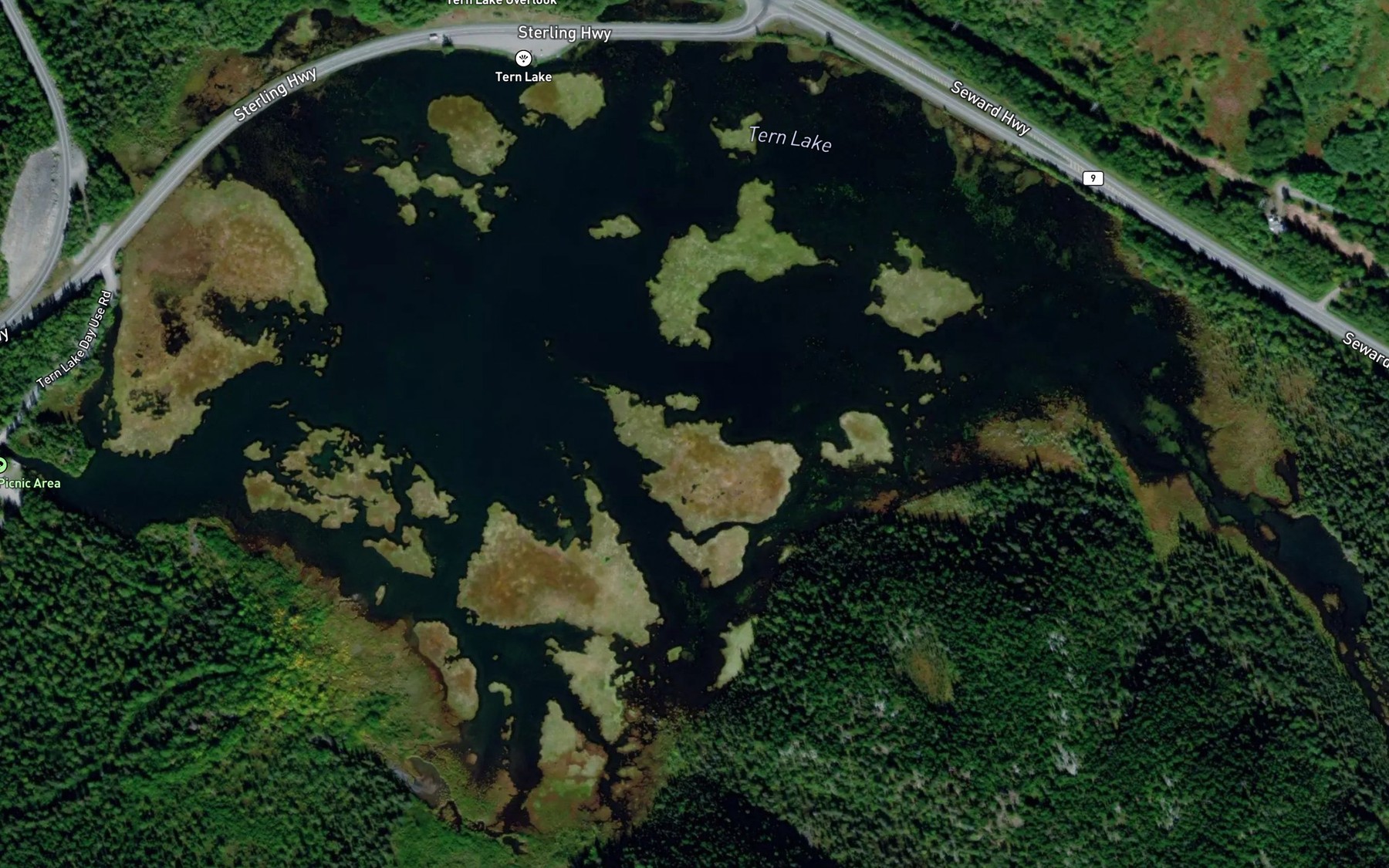 Satellite map of the Tern Lake