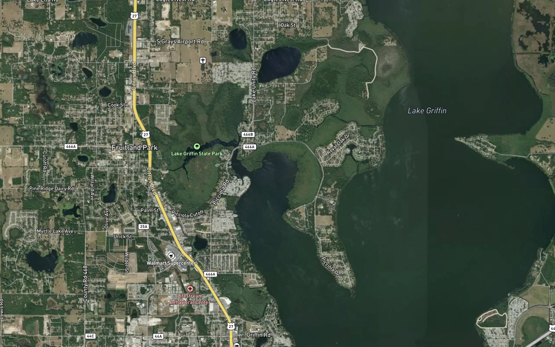 Satellite map of the Picciola Island