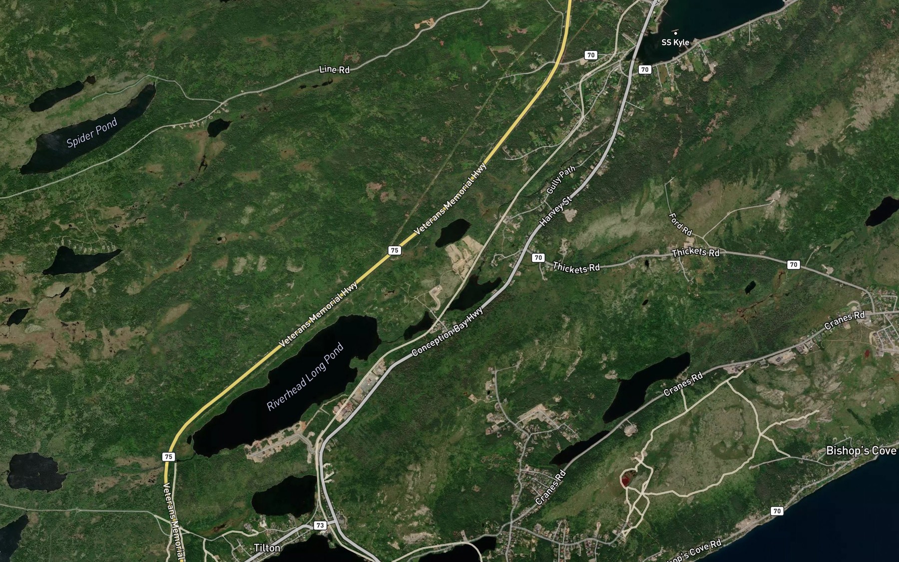 Satellite map of the Muddy Hole