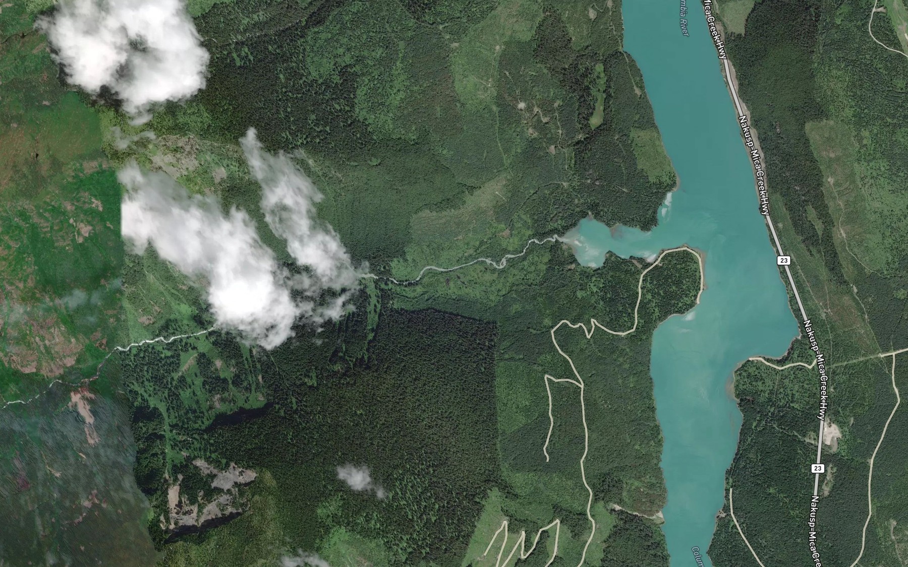 Satellite map of the Hoskins Creek