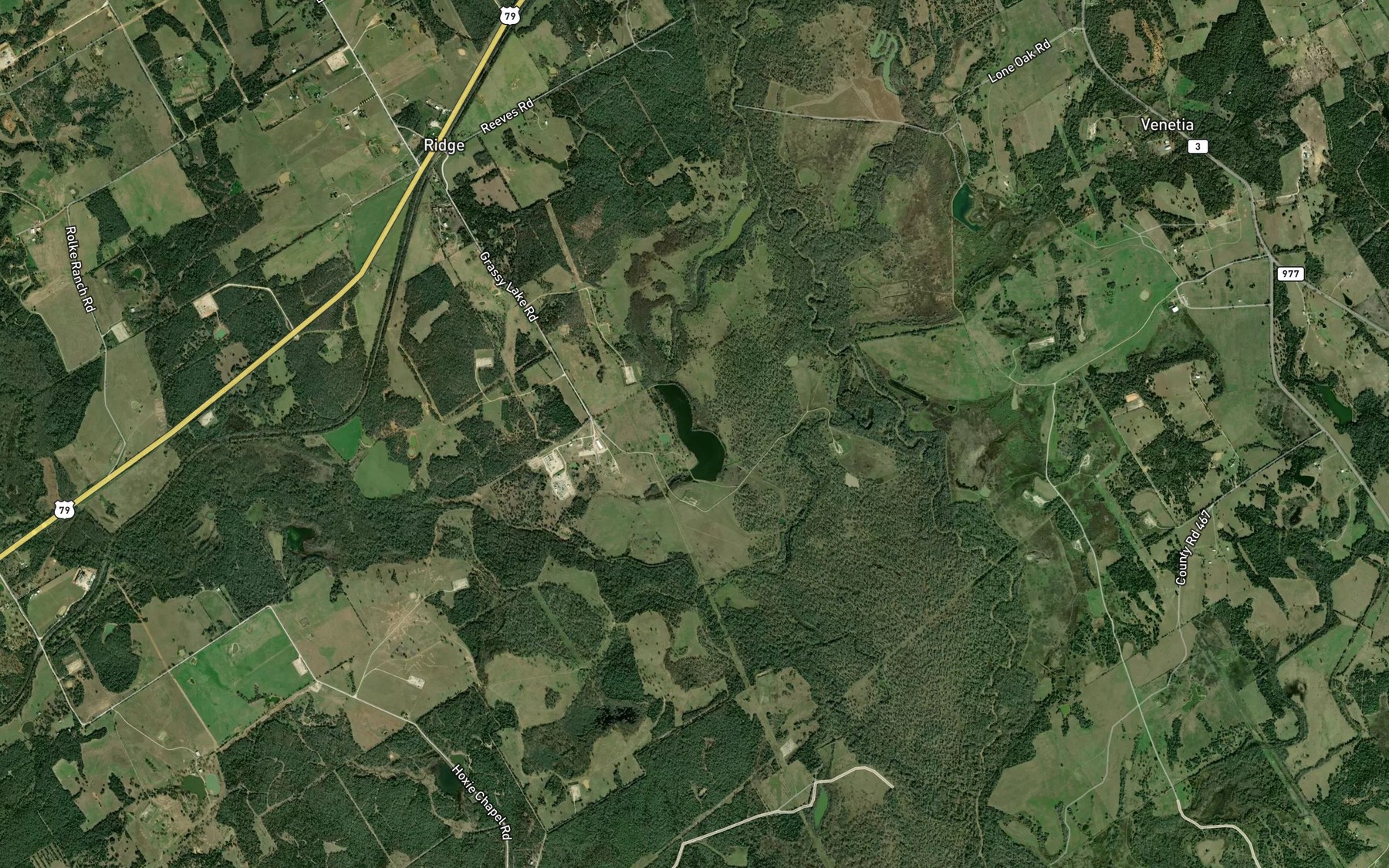 Satellite map of the Grassy Lake