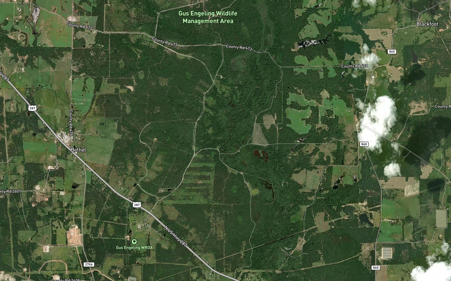 Satellite map of the Skeet Branch