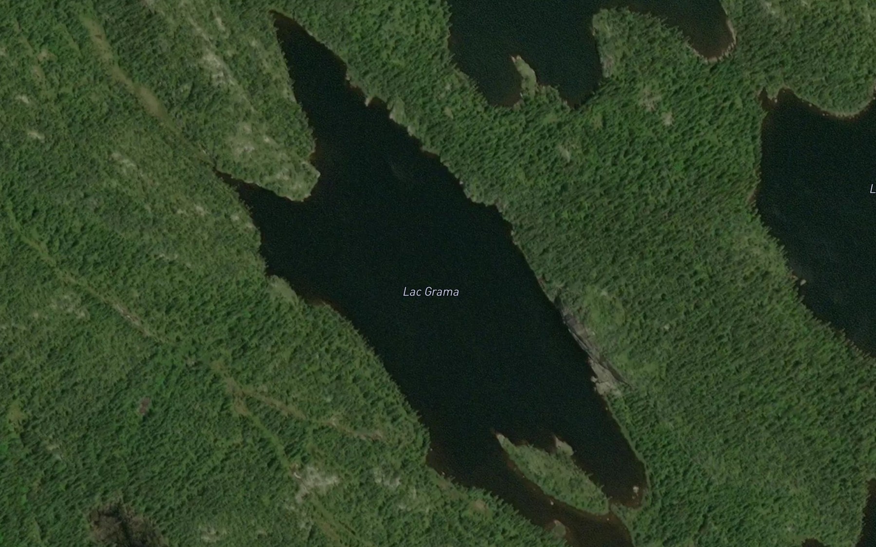 Satellite map of the Lac Grama