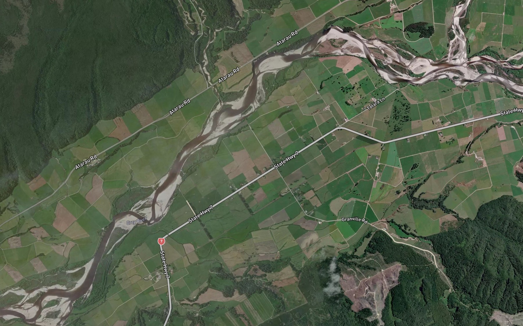 Satellite map of the Clear Creek