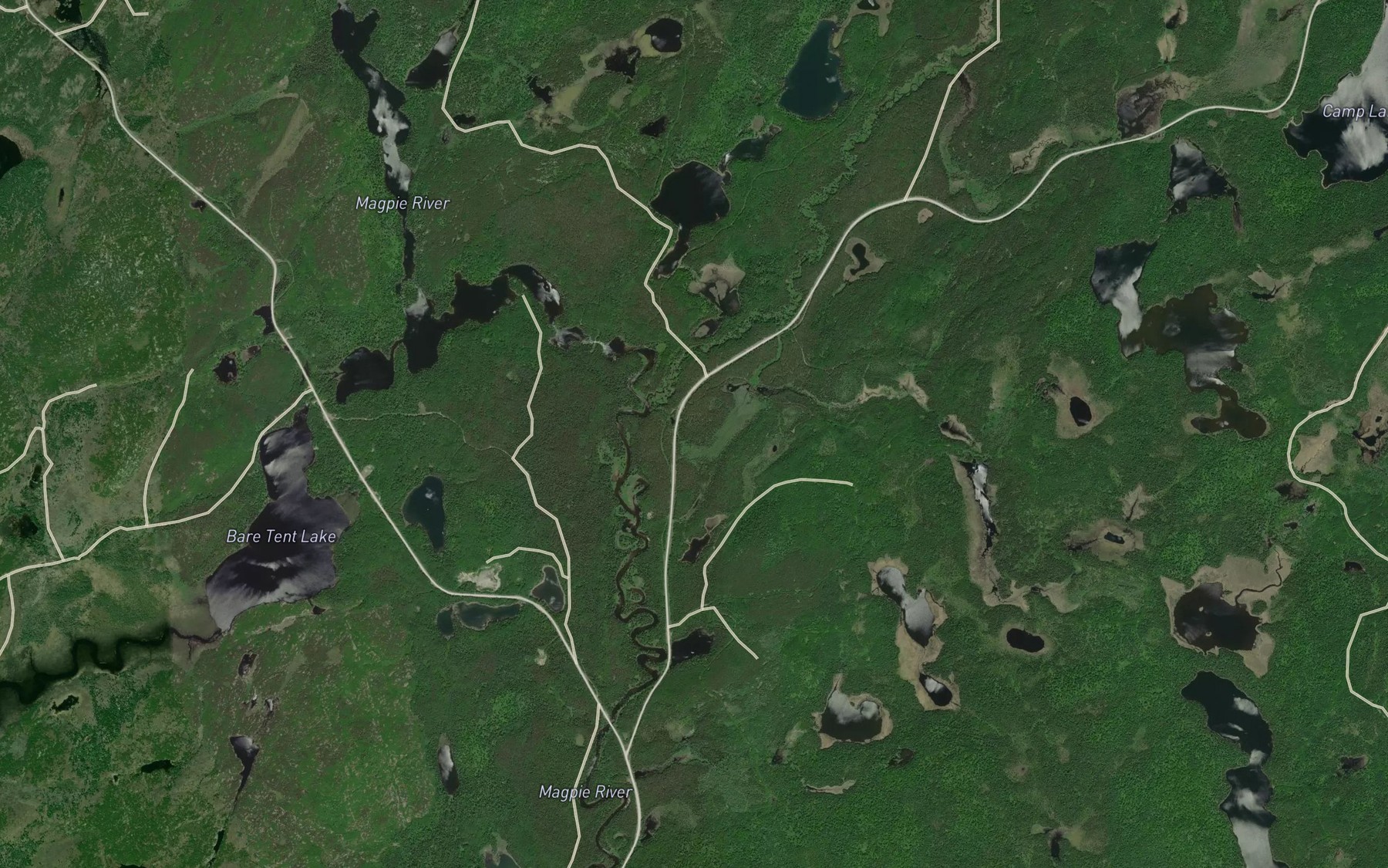 Satellite map of the Peckerwood Creek