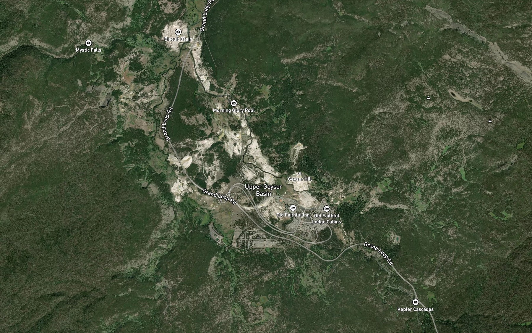 Satellite map of the Churn Geyser