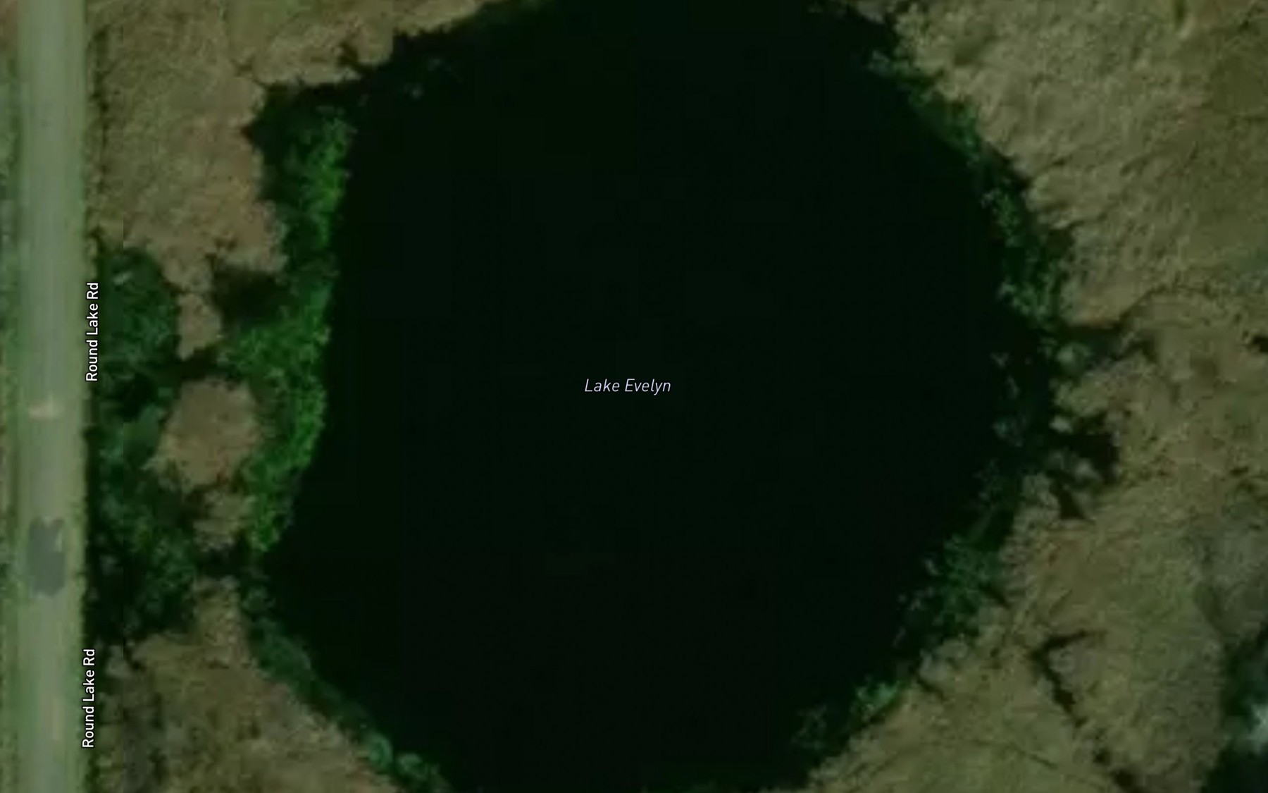 Satellite map of the Lake Evelyn