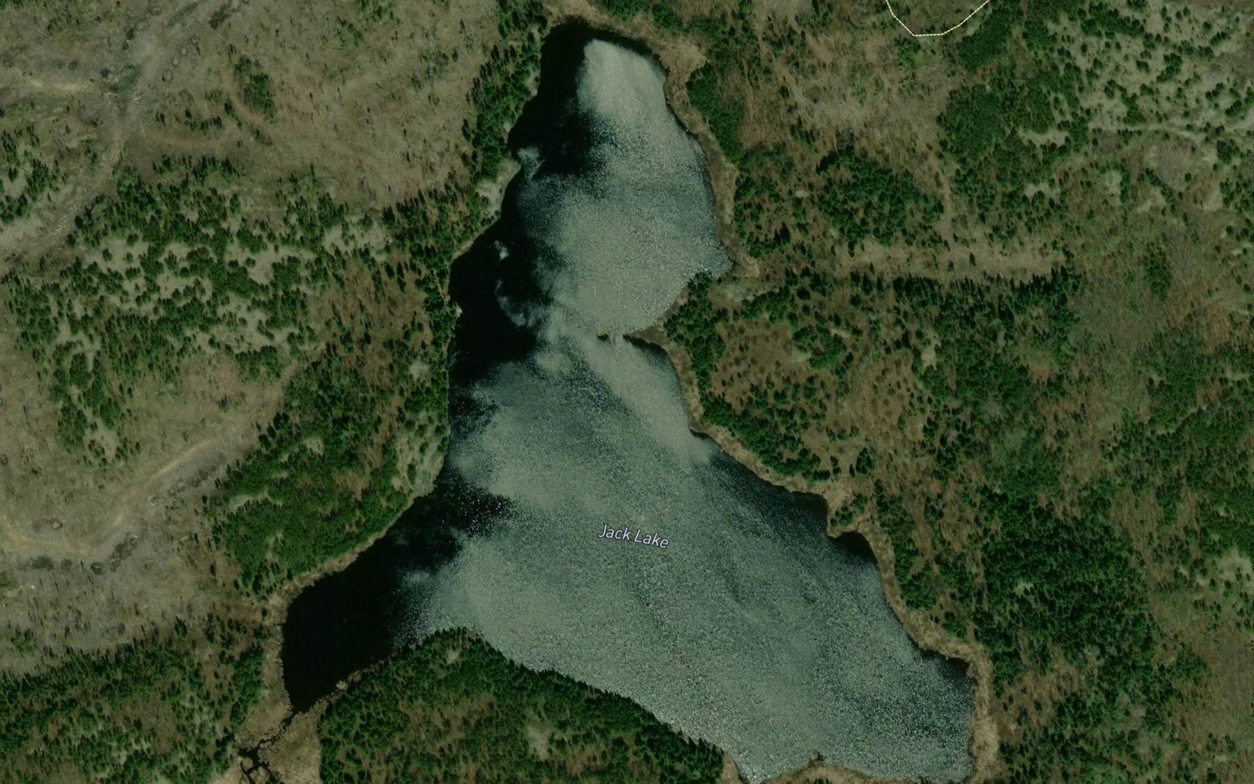 Satellite map of the Jack Lake