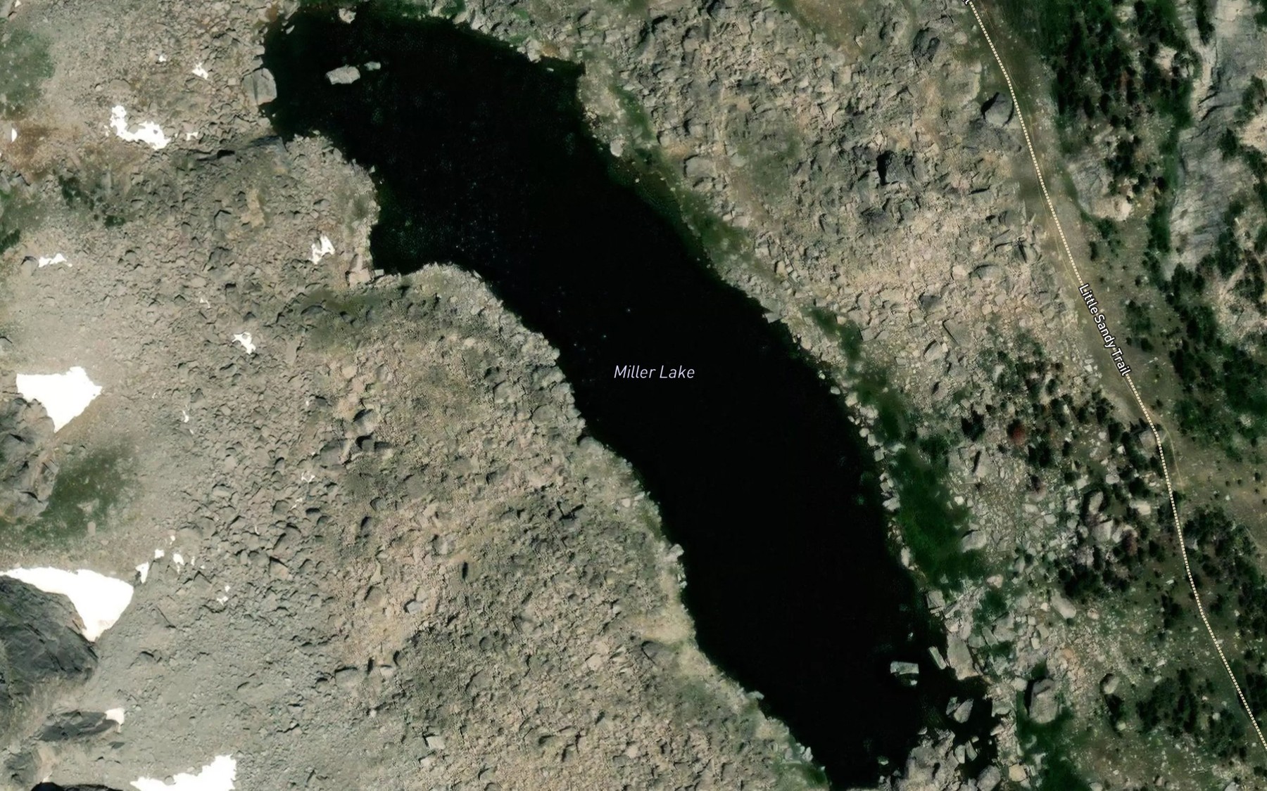 Satellite map of the Miller Lake