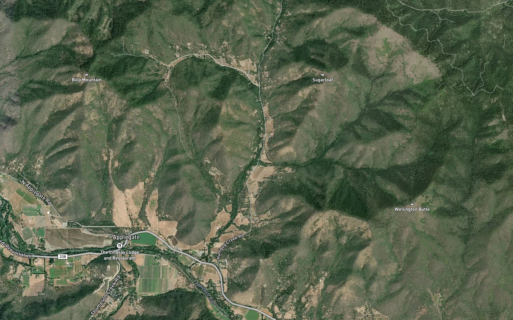 Satellite map of the Balls Branch