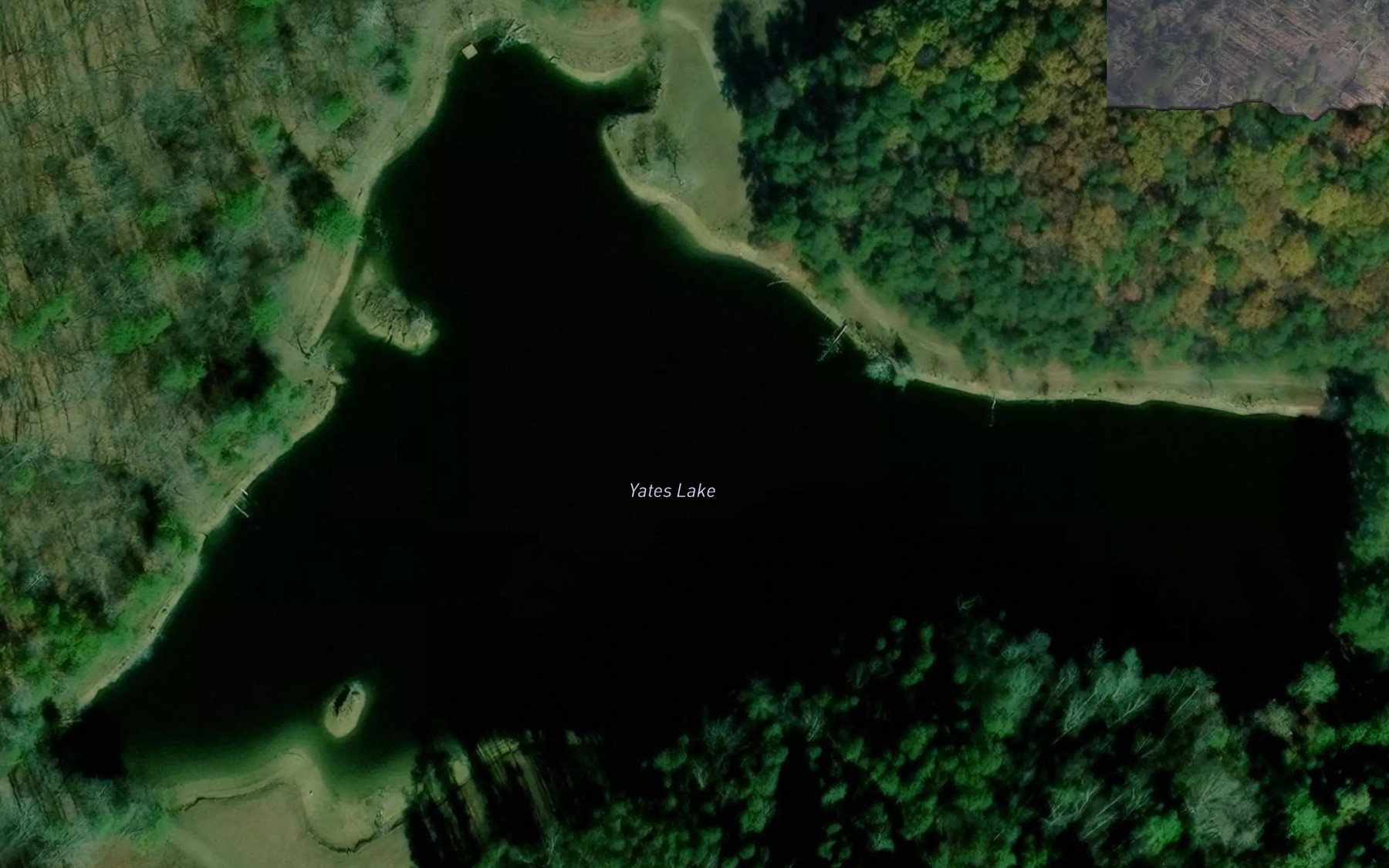 Satellite map of the Yates Lake