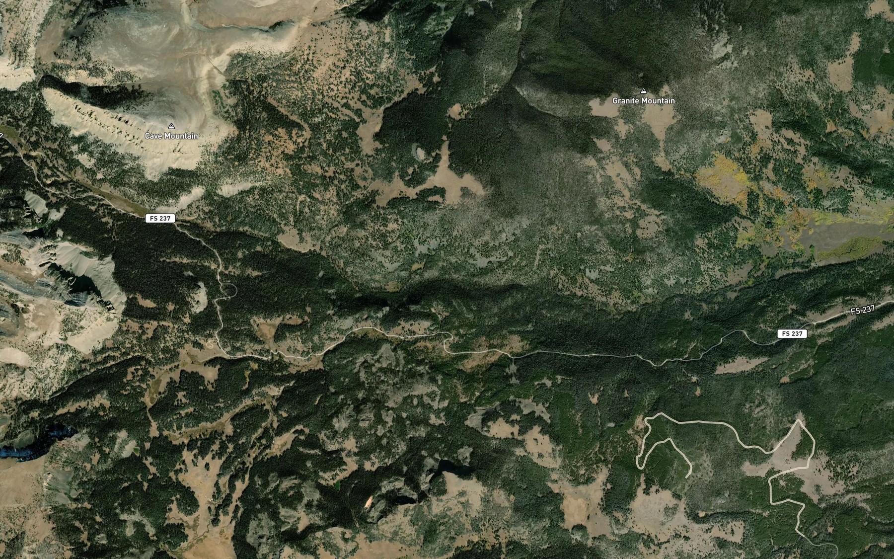 Satellite map of the Wolverine Creek