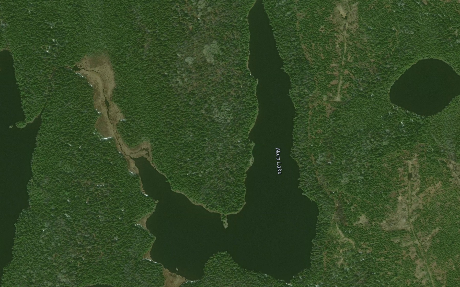 Satellite map of the Nora Lake
