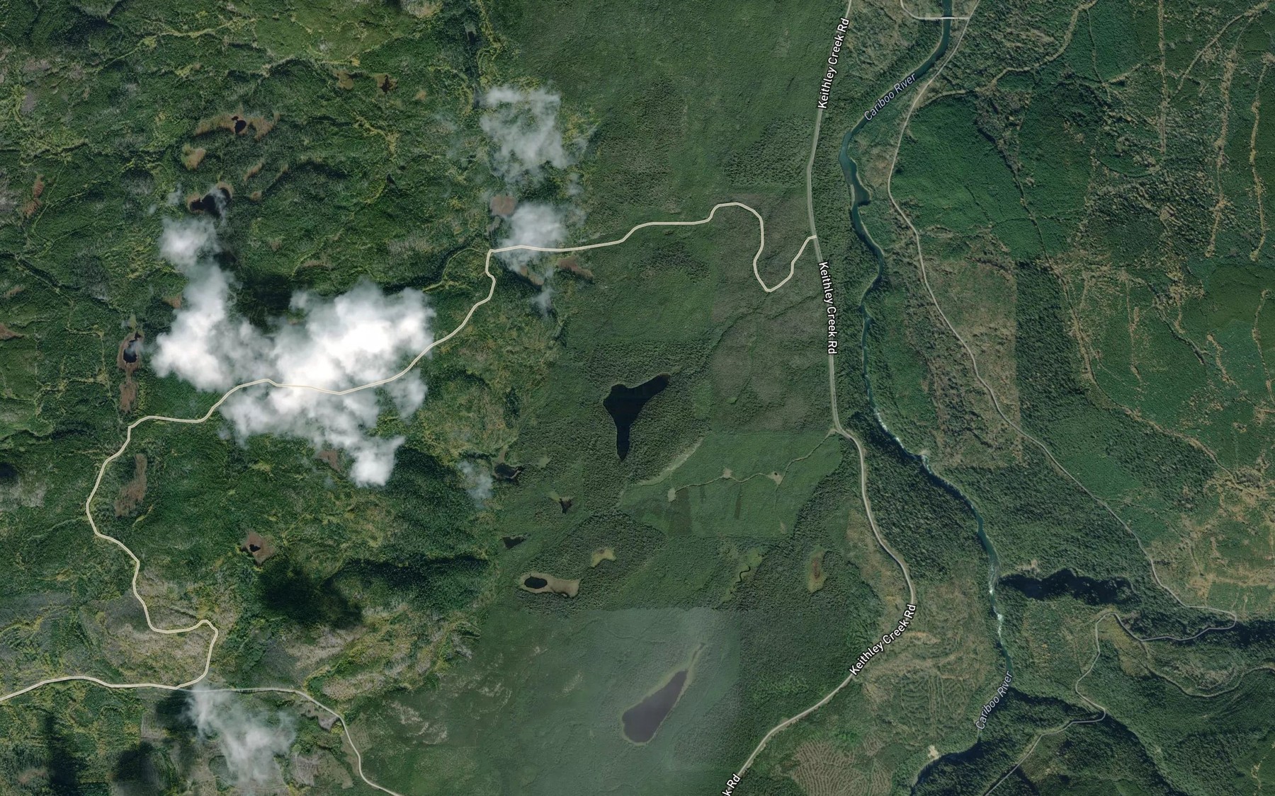 Satellite map of the Five Mile Lake